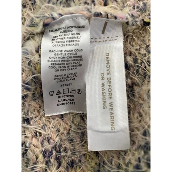 Lou & Grey - oversized thick chunky multi color fuzzy knitted sweater, size Med - Picture 6 of 6